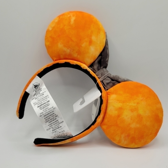 Disney Tie Dye Minnie Mouse Orange and Black Ears Headband - Picture 2 of 5